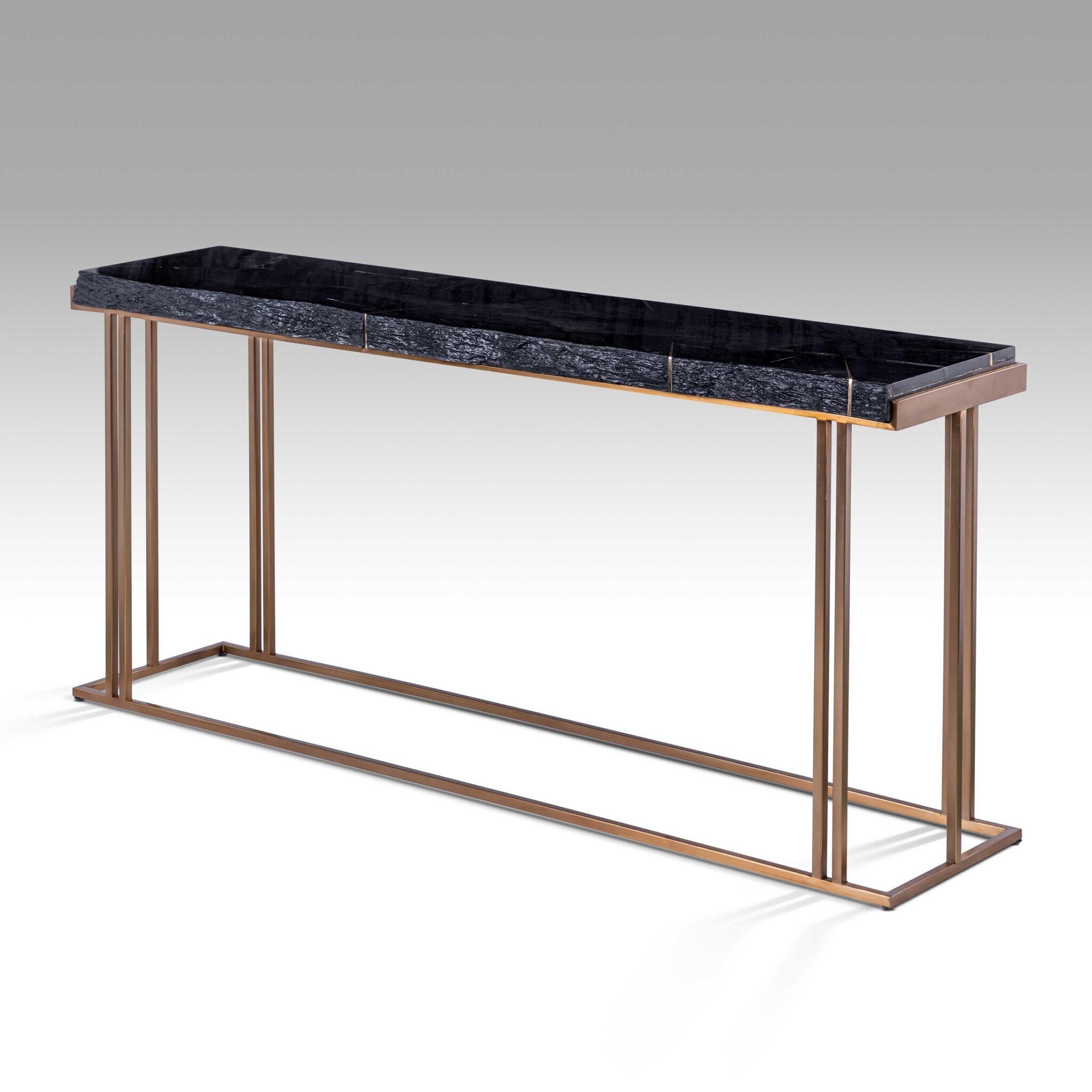 Petrified Wood Shank Console Table